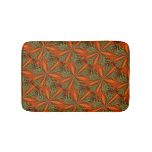 Tapis De Bain Motif Abstrait orange et vert 2