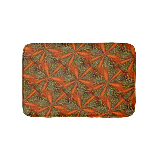 Tapis De Bain Motif Abstrait orange et vert 2 (Devant)