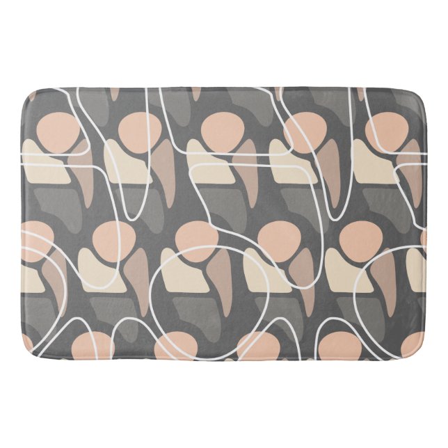 Tapis De Bain Motif Abstrait rétro Peach Slate Grey (Devant)