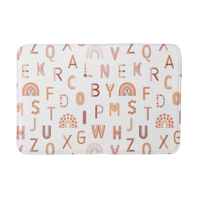 Tapis De Bain Motif Alphabet arc-en-ciel amusant (Devant)