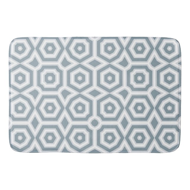 Tapis De Bain motif art déco gris blanc (Devant)
