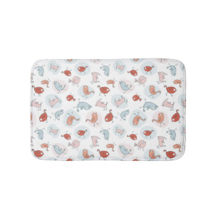 Tapis De Bain motif avec des oiseaux de bande dessinée