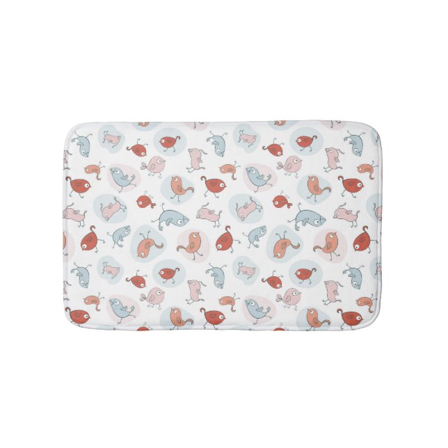 Tapis De Bain motif avec des oiseaux de bande dessinée (Devant)
