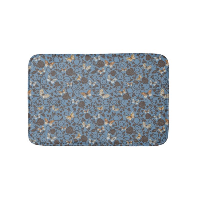 Tapis De Bain motif avec les roses et le papillon (Devant)