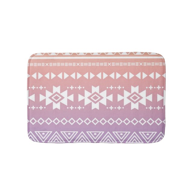 Tapis De Bain Motif aztèque tribal d'ombre (Devant)