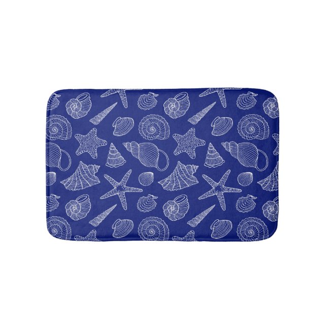 Tapis De Bain Motif Bleu Clair Shell (Devant)