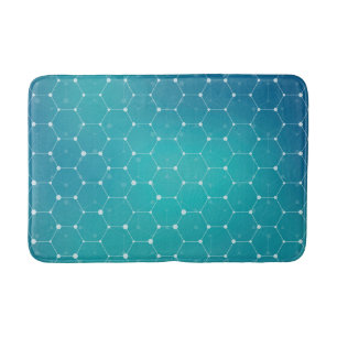 Tapis De Bain Motif bleu d'ADN de Teal