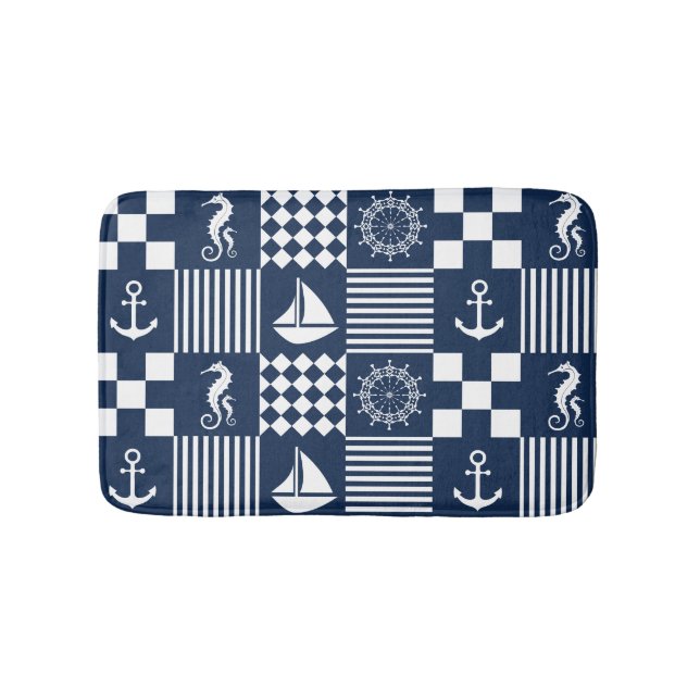 Tapis De Bain Motif bleu marine (Devant)
