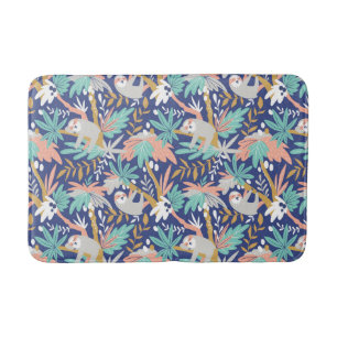 Tapis De Bain Motif bleu tropical de paresse