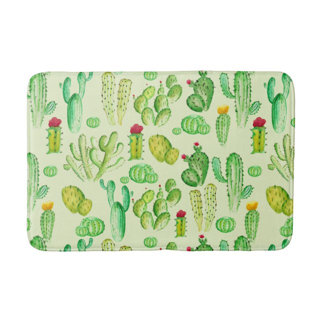 Tapis De Bain Motif Cactus aquarelle (Devant)