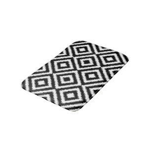 Tapis De Bain Motif Carré Ikat noir chic unique