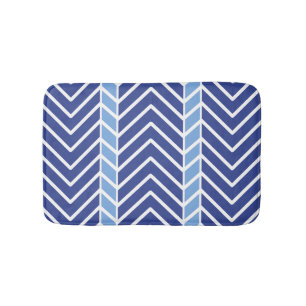 Tapis De Bain Motif Chevron Bleu