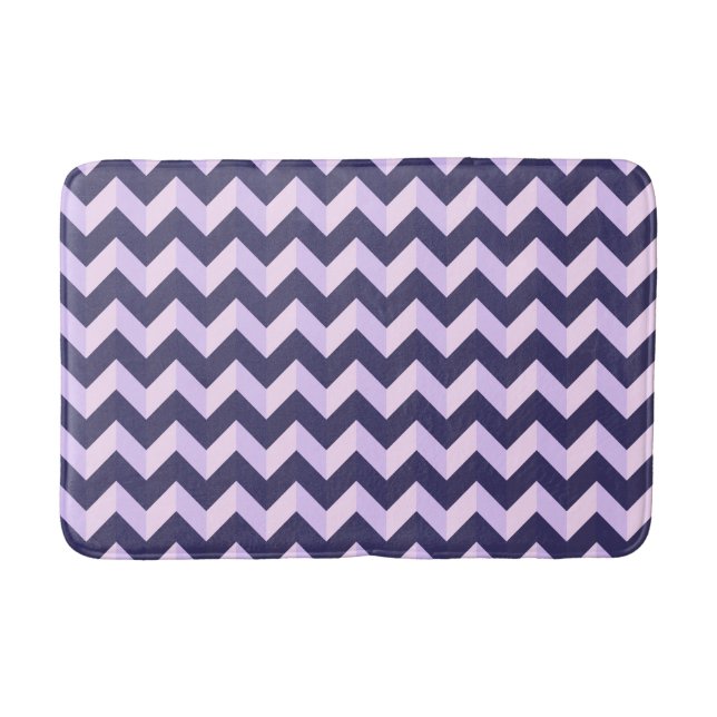 Tapis De Bain Motif Chevron Violet (Devant)