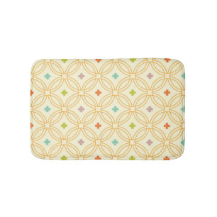 Tapis De Bain Motif circulaire à verrouillage géométrique rétro