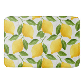 Tapis De Bain Motif citrons aquarelle