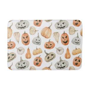Tapis De Bain Motif Citrouille d'aquarelle amusant
