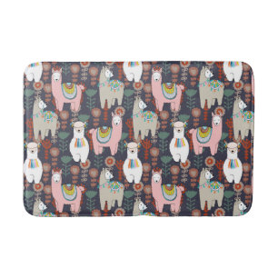 Tapis De Bain Motif coloré de lamas