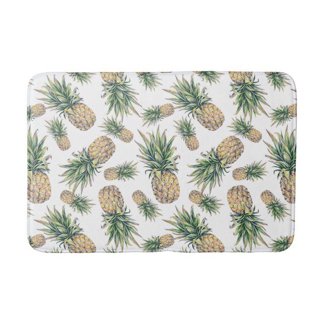 Tapis De Bain Motif d'ananas aquarelle (Devant)