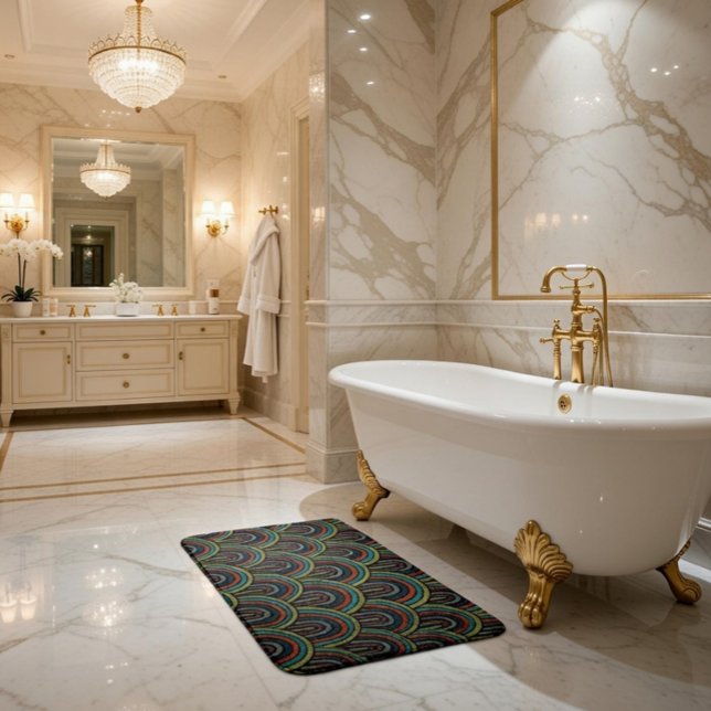 Tapis De Bain Motif d'arc de broderie rétro (Créateur téléchargé)