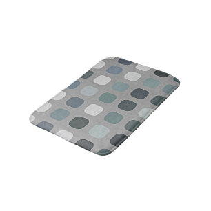 Tapis De Bain Motif d'art Carré turquoise gris bleu rétro