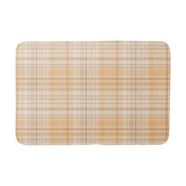 Tapis De Bain Motif d'automne citrouille épice Plaid (Devant)