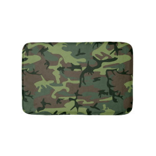 Tapis De Bain Motif de brun de vert de Camo de camouflage