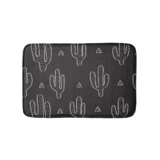 Tapis De Bain Motif de cactus noir à main