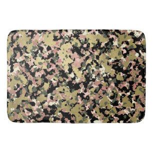 Tapis De Bain Motif de camouflage noir rose or
