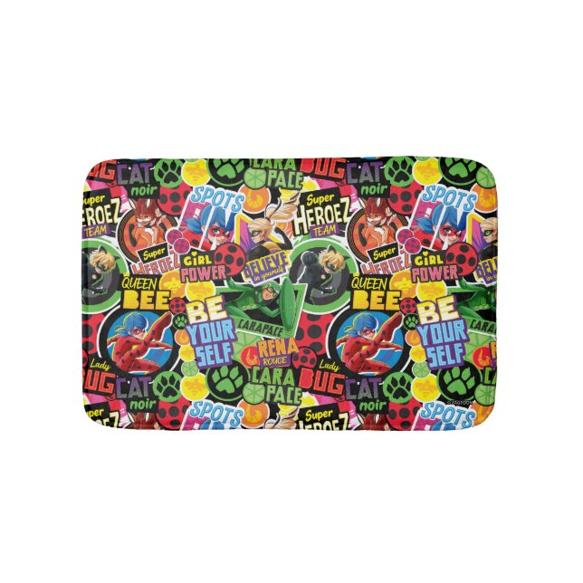 Tapis De Bain Motif de caractères superhéros miraculeux (Devant)