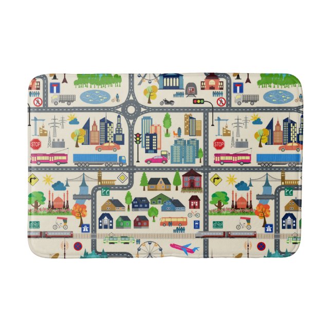 Tapis De Bain Motif de carte de ville (Devant)
