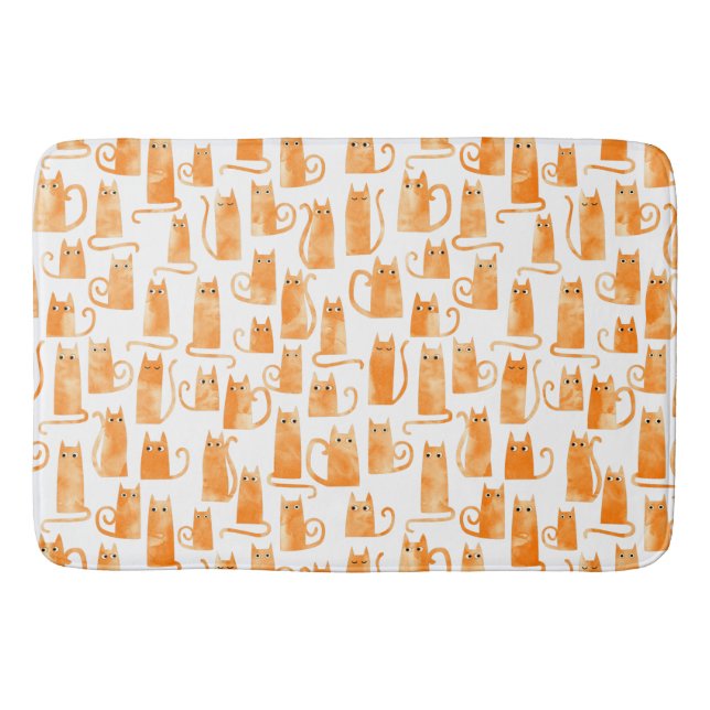 Tapis De Bain Motif de chat orange (Devant)