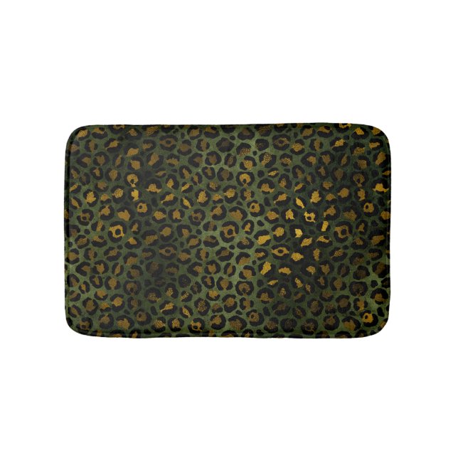 Tapis De Bain Motif de Cheetah Leopard vert de la jungle (Devant)