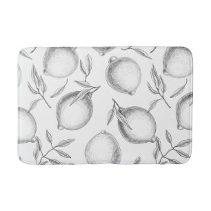Tapis De Bain Motif de citron dessiné à la main