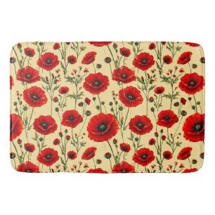 Tapis De Bain Motif de coquelicots rouges