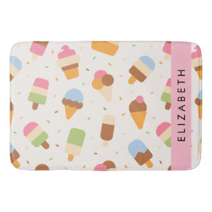Tapis De Bain Motif de crème glacée, cône de crème glacée, Votre