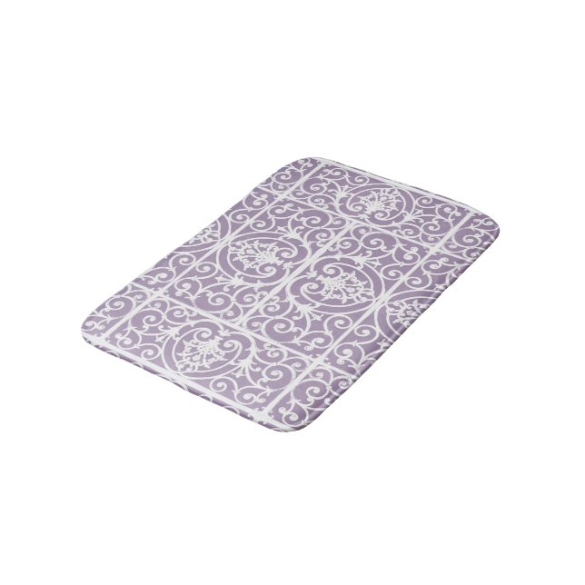 Tapis De Bain Motif de défilement Lavender (Angle)