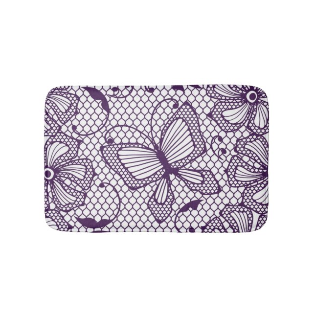 Tapis De Bain Motif de dentelle avec des papillons (Devant)