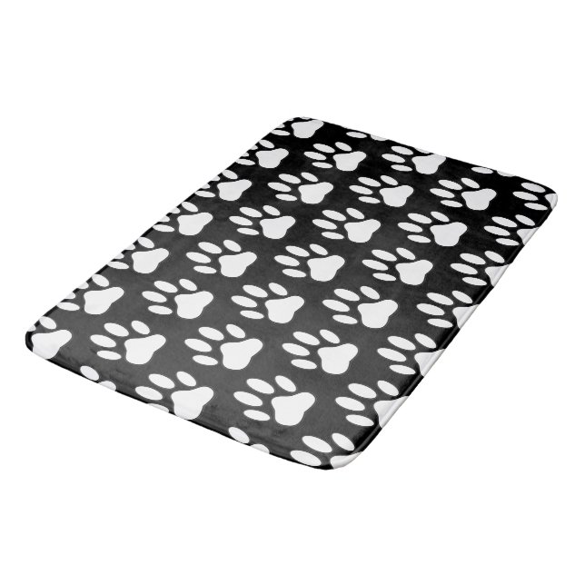 Tapis De Bain Motif de dessin Empreinte de patte blanc (Angle)