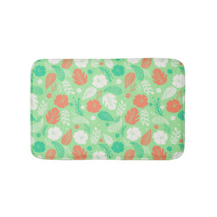 Tapis De Bain Motif de feuillage vert et orange