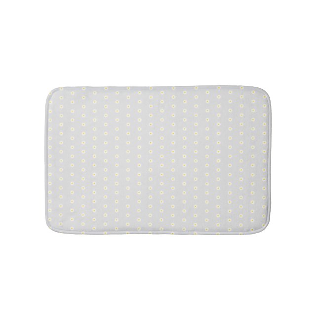 Tapis De Bain Motif de fleur marguerite blanc gris pâle (Devant)