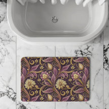 Motif de fleurs embossées violet et or