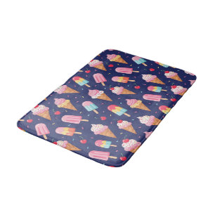 Tapis De Bain Motif de glace, popsicles et cerises