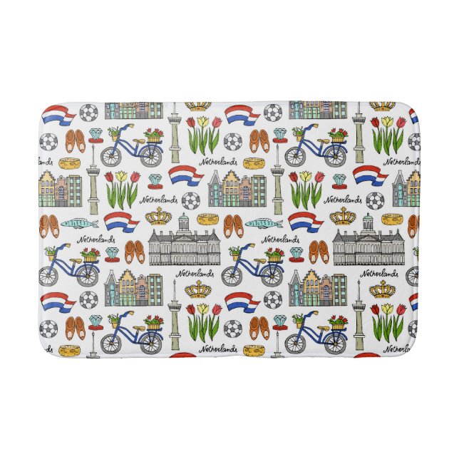 Tapis De Bain Motif de griffonnage de Netherland (Devant)