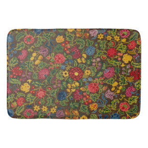 Tapis De Bain Motif de jardin botanique antique vibrant