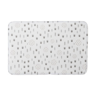 Tapis De Bain Motif de la piste animale du bois mûre