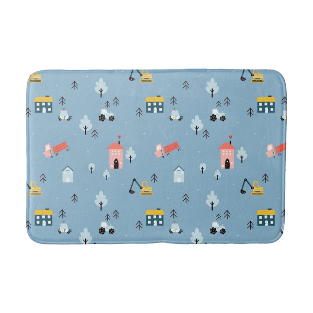 Tapis De Bain Motif de la scène du Doodle Town (Devant)