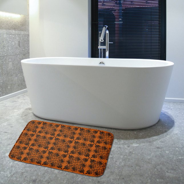 Tapis De Bain Motif de méandre grec antique en terre cuite (Créateur téléchargé)