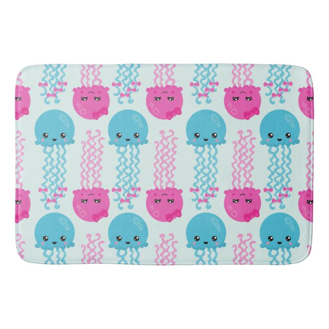 Tapis De Bain Motif de méduses, Mignonne méduse, Sea Animaux (Devant)