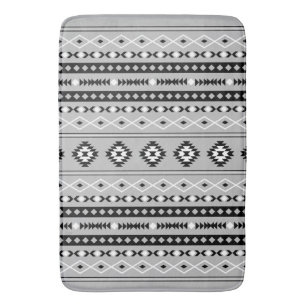 Tapis De Bain Motif de motifs mixtes noir blanc aztèque