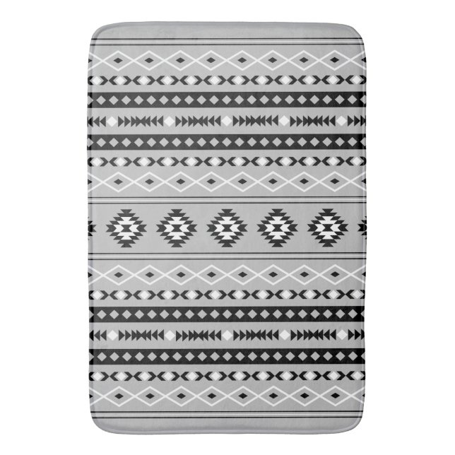 Tapis De Bain Motif de motifs mixtes noir blanc aztèque (devant Vertical)